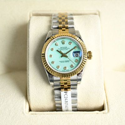 Rolex Datejust Replica with Jubilee Bracelet 28mm Japan Imported Movement 904L Steel 18K Green Dial Watch
